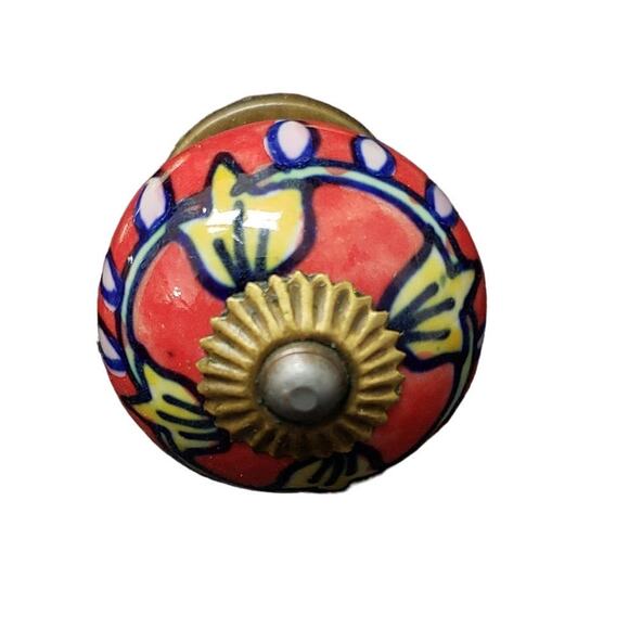 31 Porcelain Floral Hand Painted Knobs Dresser Cabinets Kitchen Bathroom Drawer - Picture 1 of 9